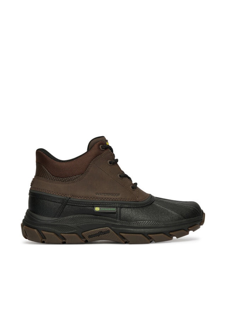 Skechers Кафяви кожени боти - Кафяв
