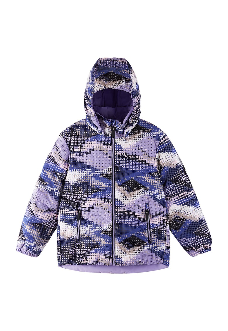 Geaca de puf Fete - sintetic - violet - gluga detasabila - detalii reflectorizante -