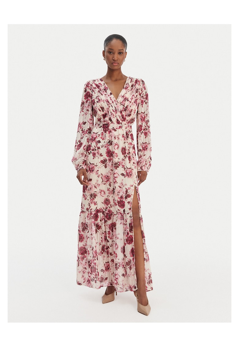 Rochie de seara - poliester - fermoar - ecru - roz