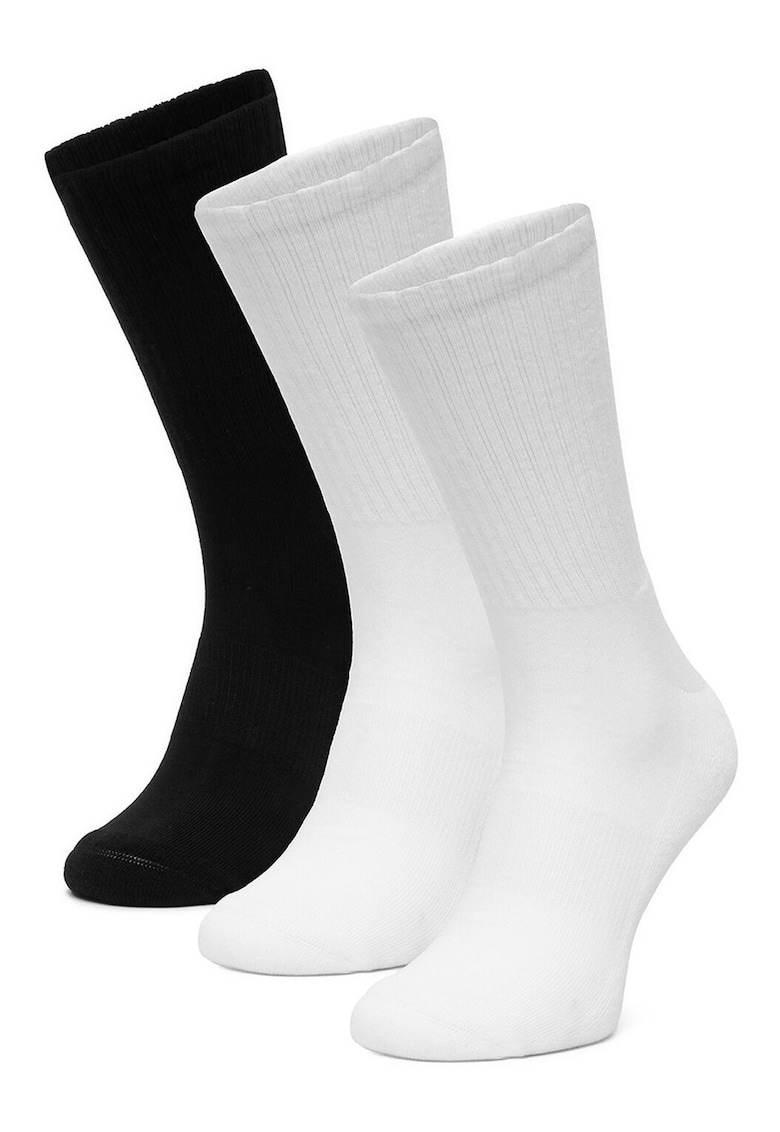 Sosete lungi unisex - alb - set 3 perechi - 39-42