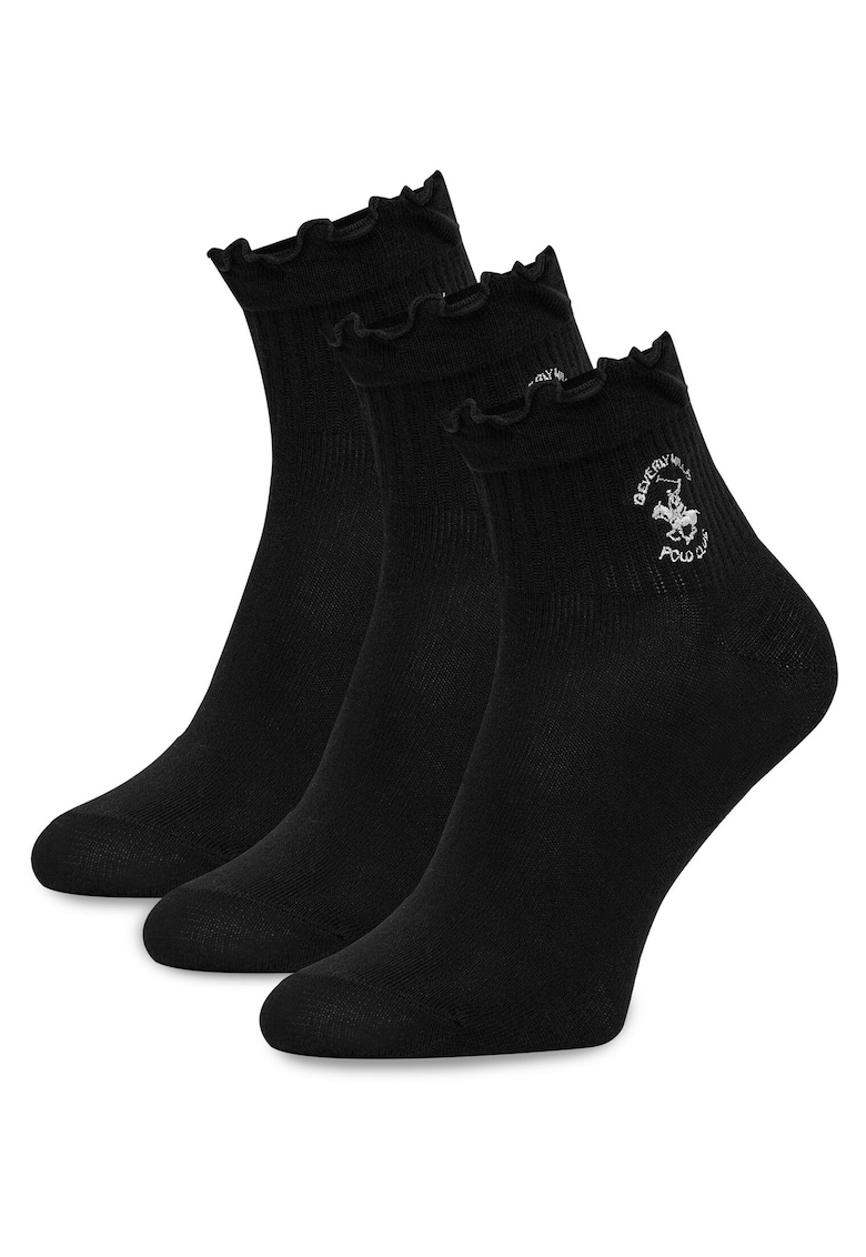 Set 3 perechi sosete scurte dama - negru - 39-42