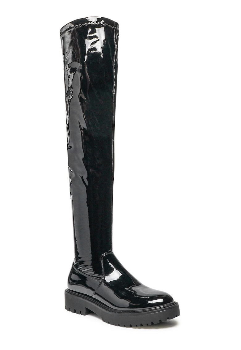 Cizme muschetar - dama - piele ecologica - negru - 37 -