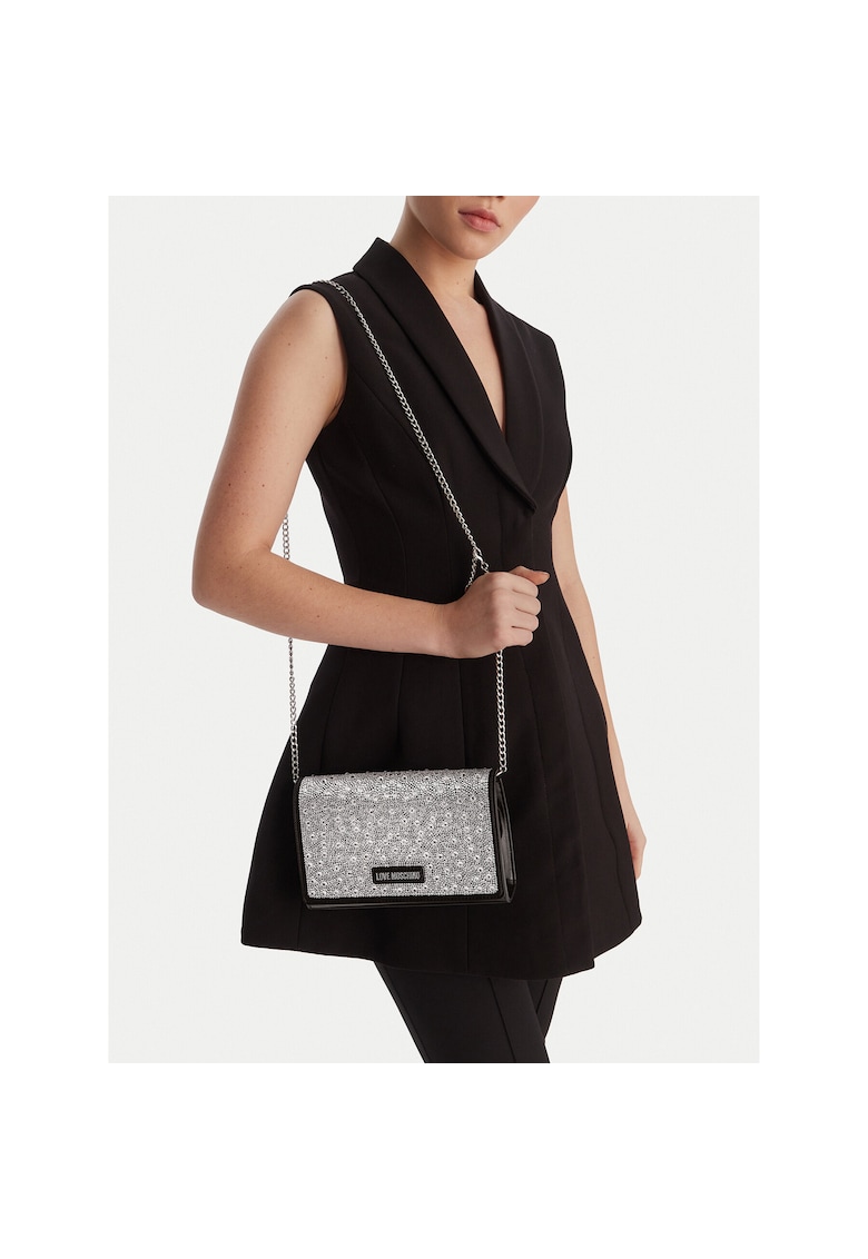 Geanta dama - piele ecologica - argintiu - One Size INTL