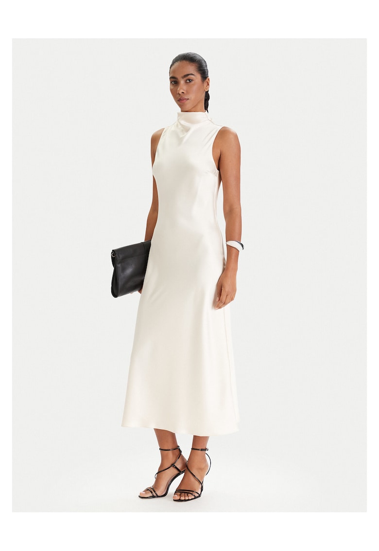 Rochie cocktail Femeie - Ecru - poliester - fermoar