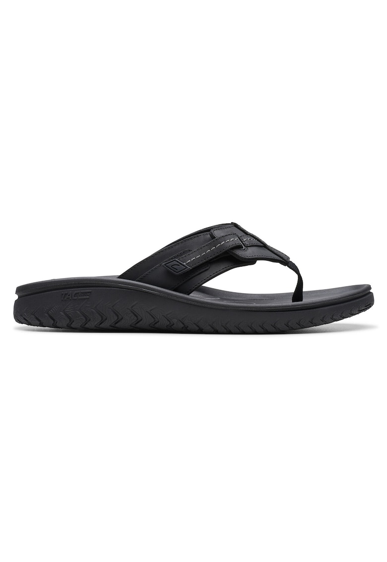 Slapi barbati - piele naturala - negru -