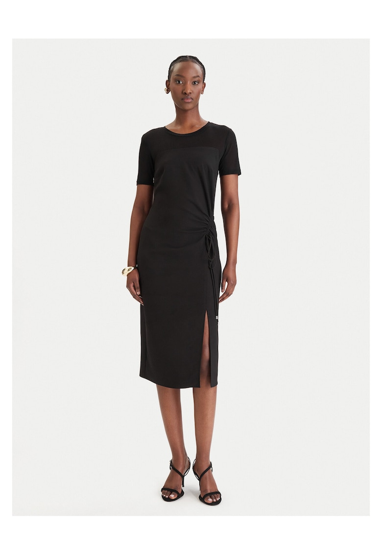 Rochie de cocktail - neagra - poliester - fermoar