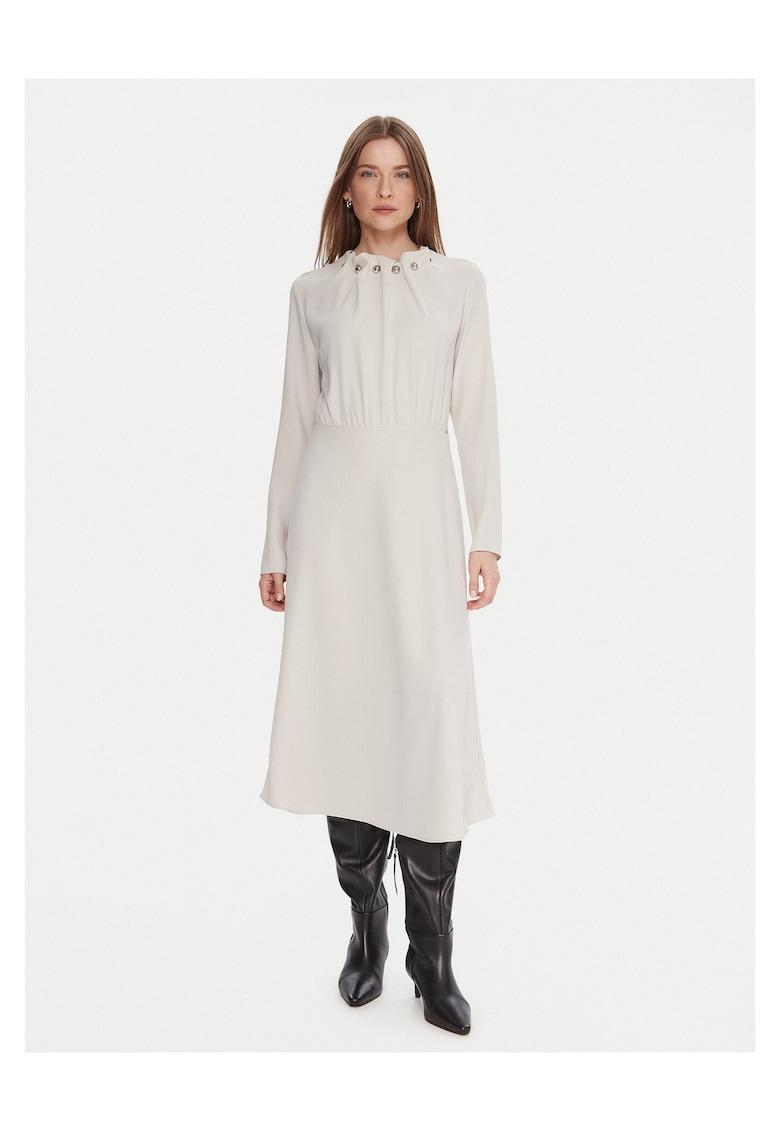 Rochie casual Dama - Alb - Poliester -