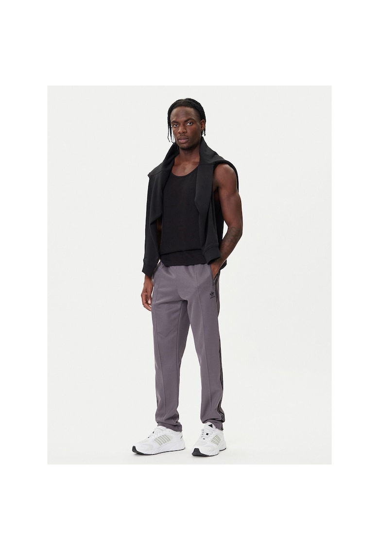 Pantaloni sport barbati - gri - bumbac si poliester reciclat -