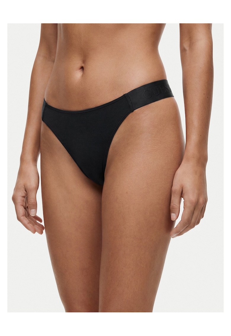 Chiloti tanga dama - bumbac si modal - negru - lenjerie intima