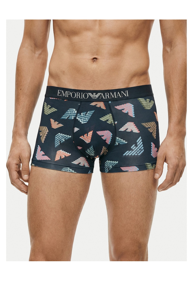 Boxeri Emporio Armani din poliester reciclat - Bleumarin