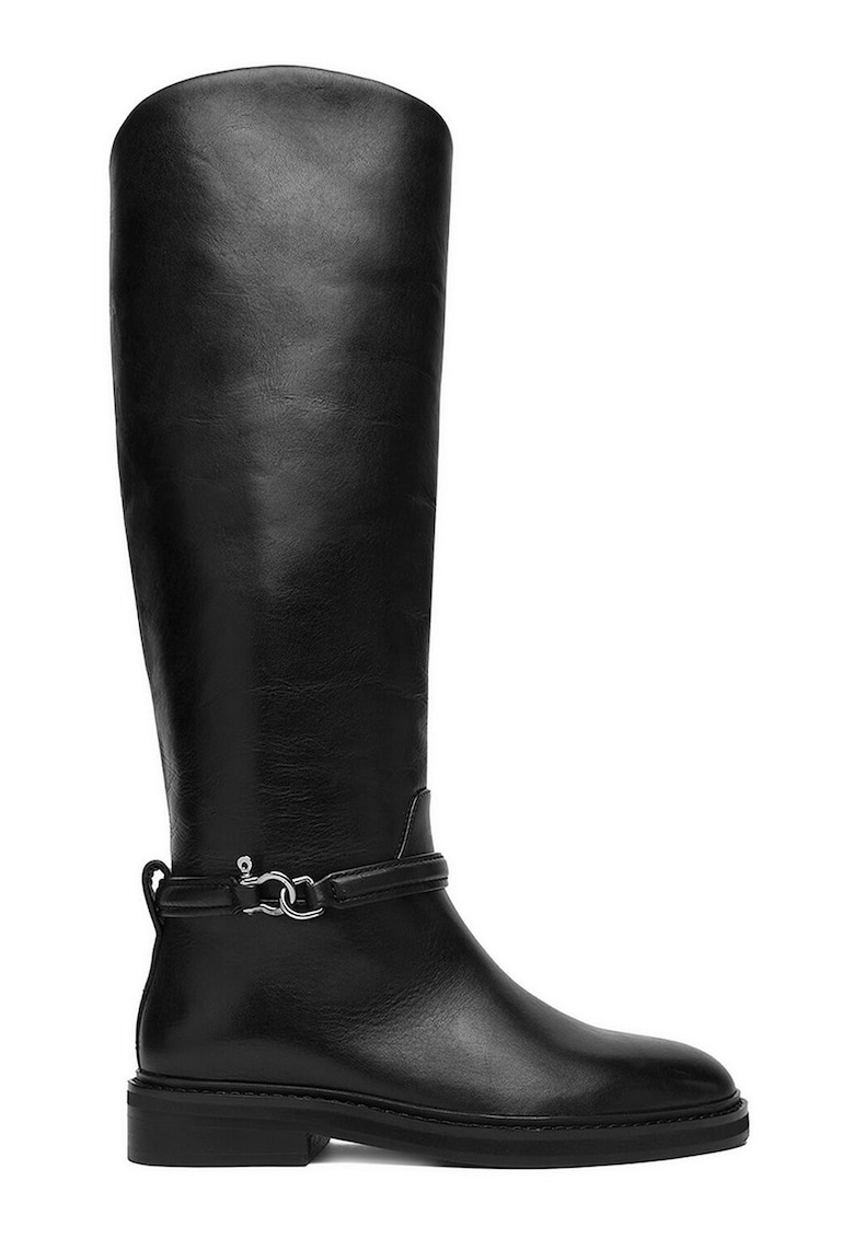 Cizme dama - piele naturala - negru - design clasic