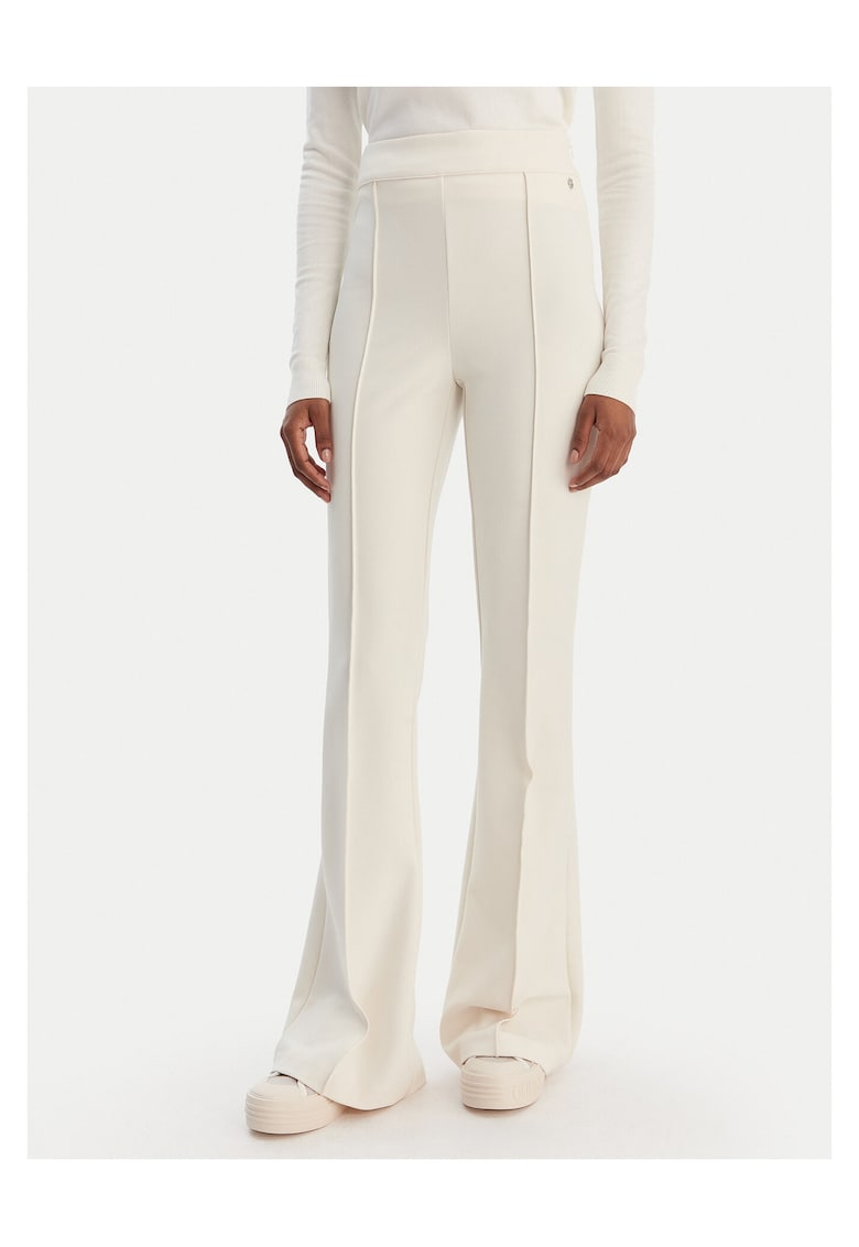 Pantaloni dama - evazati - bej - poliester