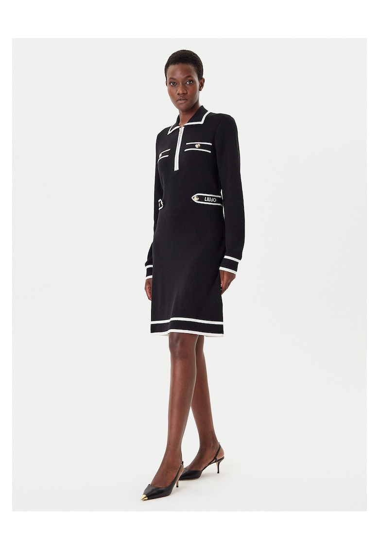 Rochie tricotata - neagra - viscoza - Negru