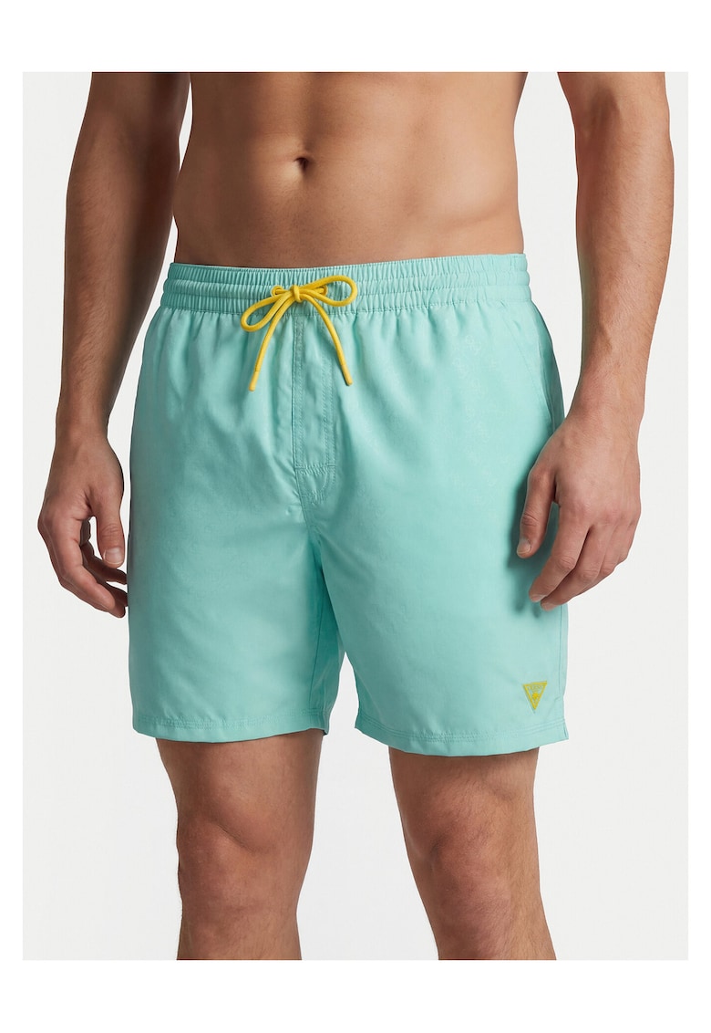 Costum de baie barbati - turcoaz - poliester - cu captuseala elastan