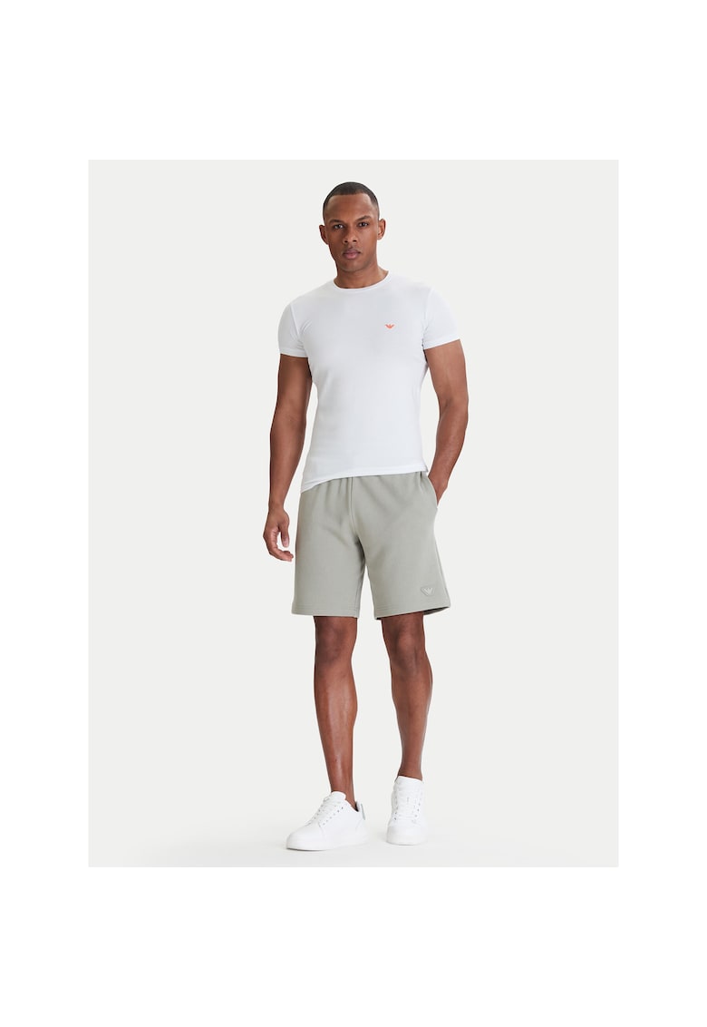 Pantaloni scurti sport Barbati - Emporio Armani - bumbac/modal - bej