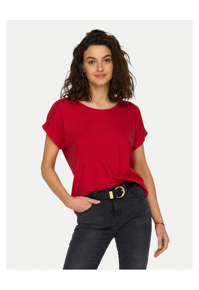 Tricou dama - rosu - 75% viscoza - 20% poliester - 5% elastan