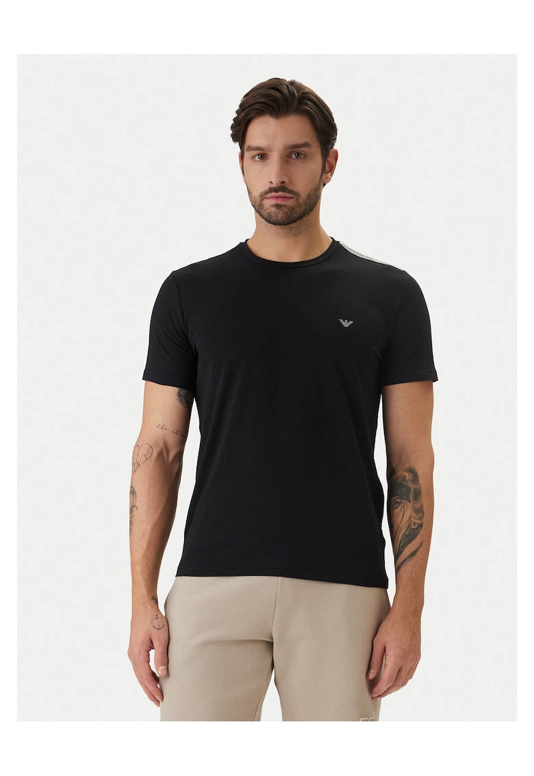 Tricou barbati - Emporio Armani - bumbac - negru - 95% bumbac - 5% elastan - Negru