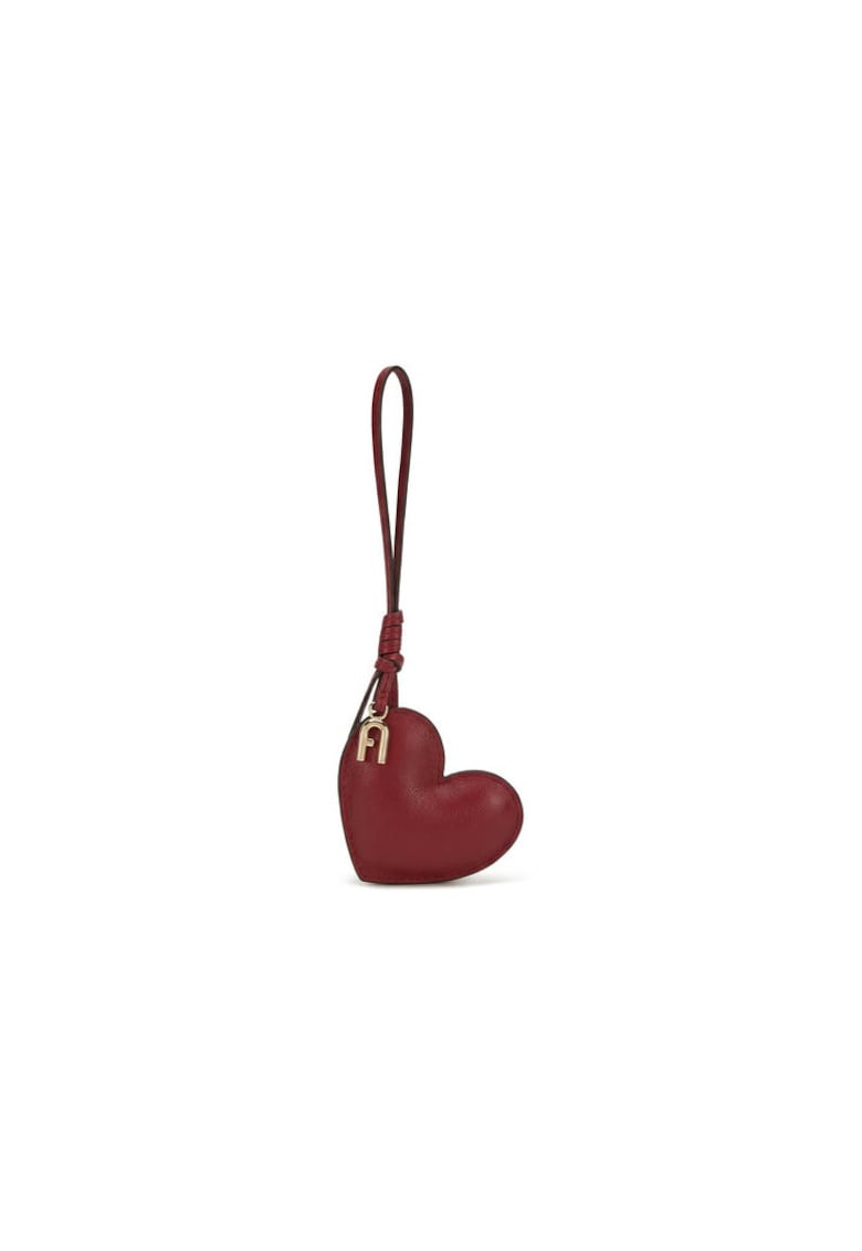 Breloc piele naturala - rosu - One Size INTL