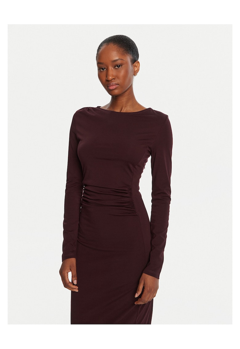 Rochie dama - tricotata - bordeaux - 57% viscoza - 32% poliamida - 11% elastan -