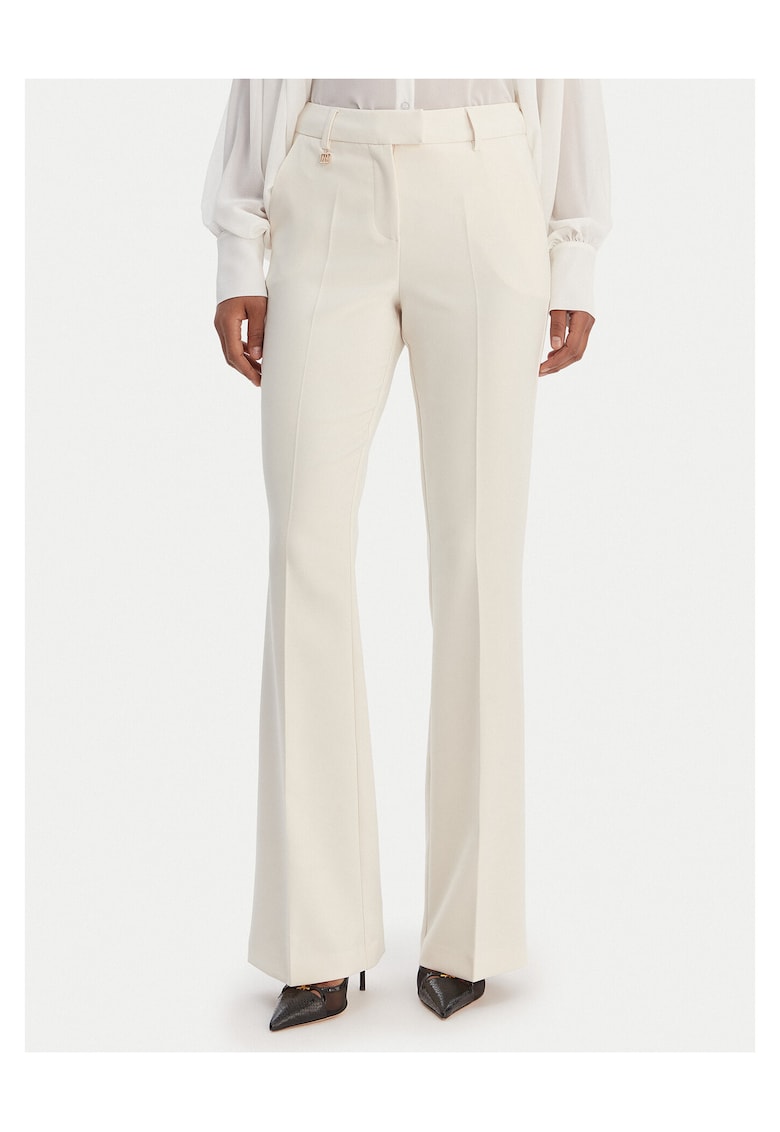 Pantaloni dama - poliester - ecru
