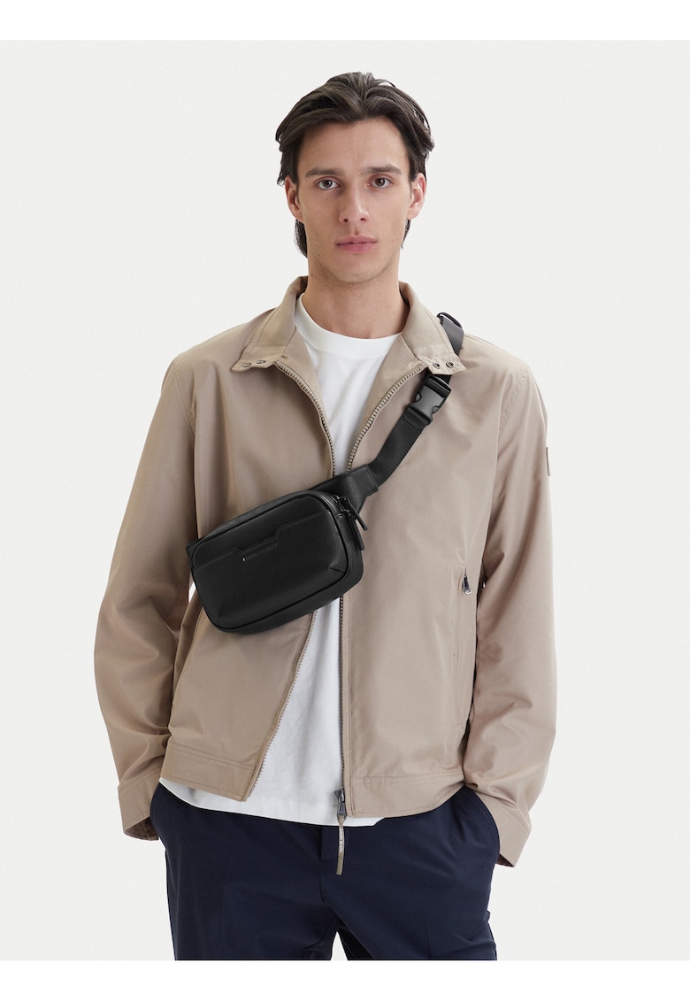Geanta barbati - piele ecologica - neagra - One Size INTL