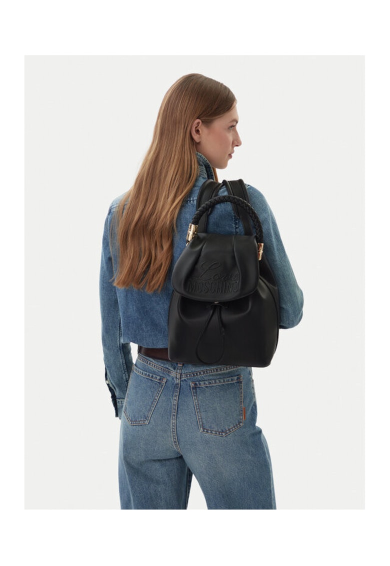 Rucsac fashion dama - piele ecologica - negru - One Size INTL
