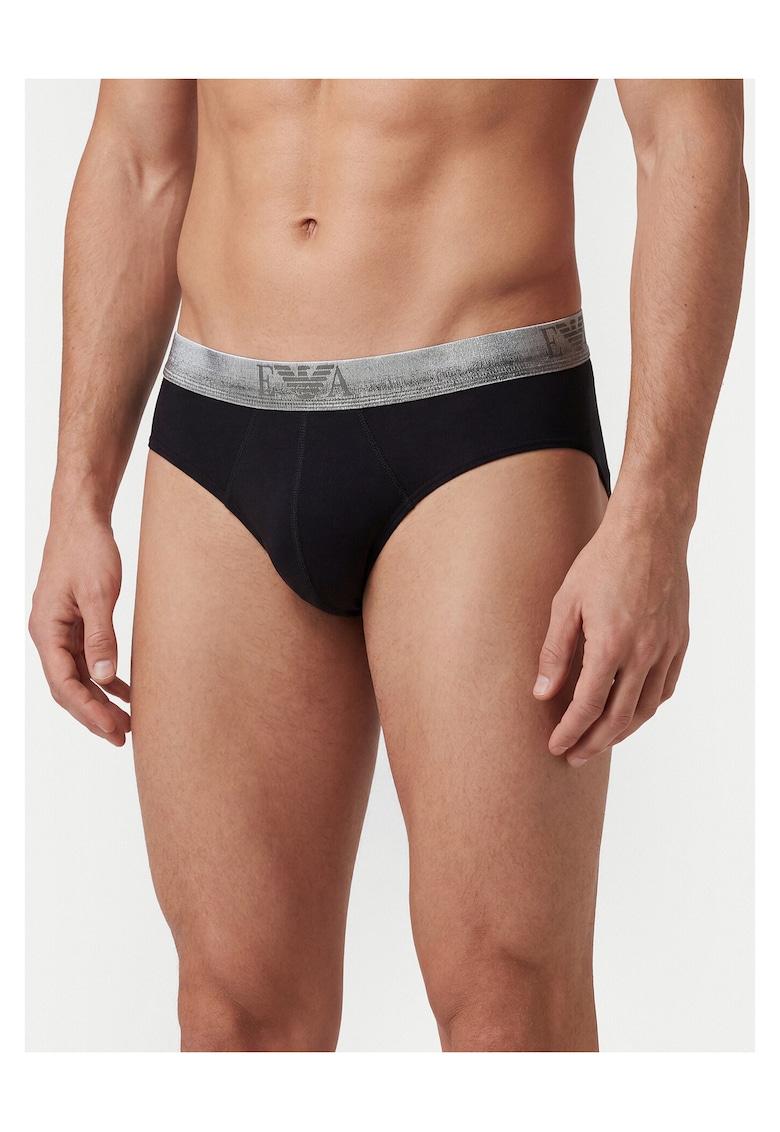 Set 3 slipuri barbati - Emporio Armani - bumbac - negru