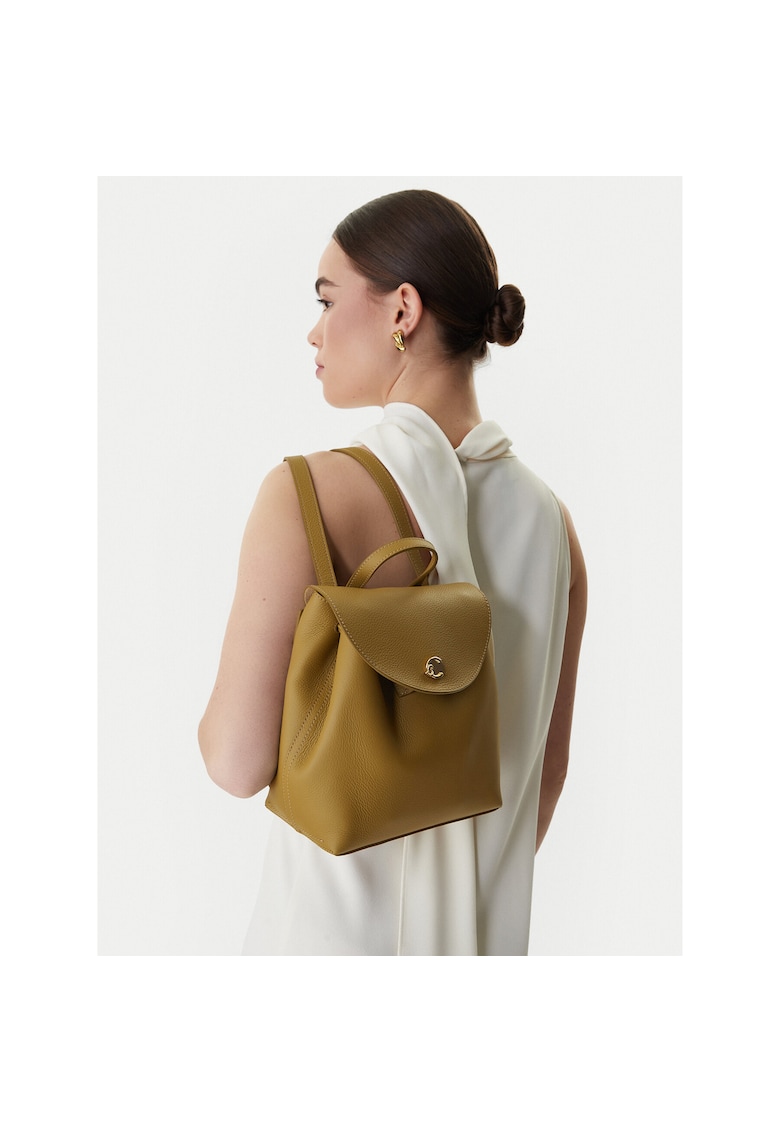 Rucsac dama - piele naturala - verde - One Size INTL
