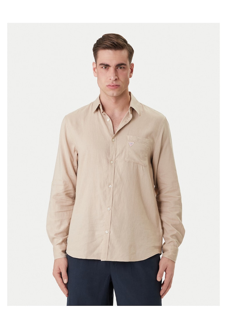 Camasa pentru barbati - bej - 55% in - 45% viscoza