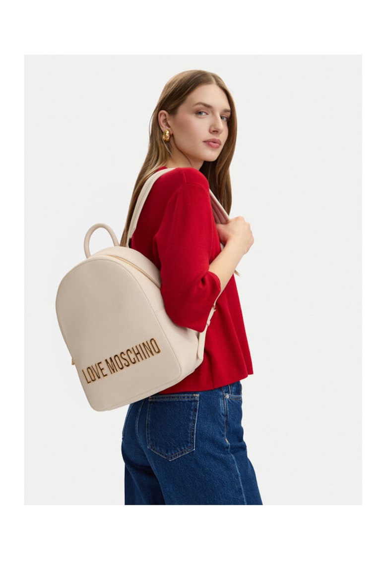 Rucsac fashion dama - piele ecologica - alb - One Size INTL