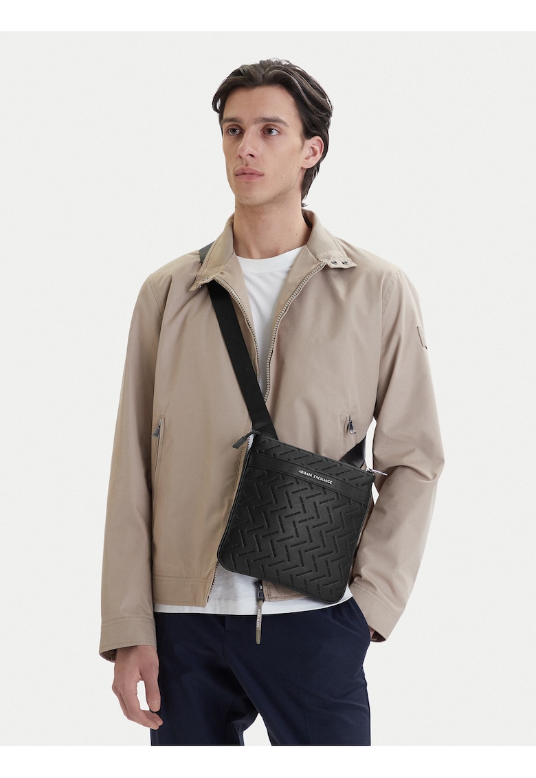 Geanta barbati - piele ecologica - negru - One Size INTL