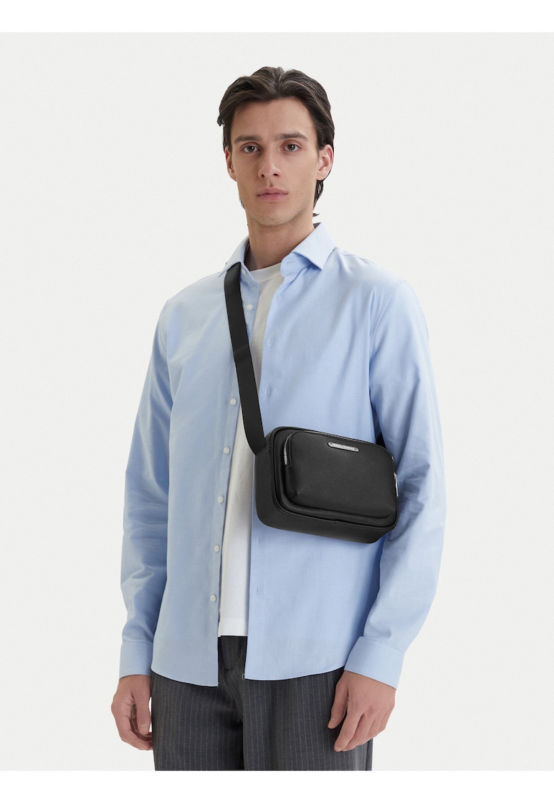 Geanta barbati - piele ecologica - negru - One Size INTL