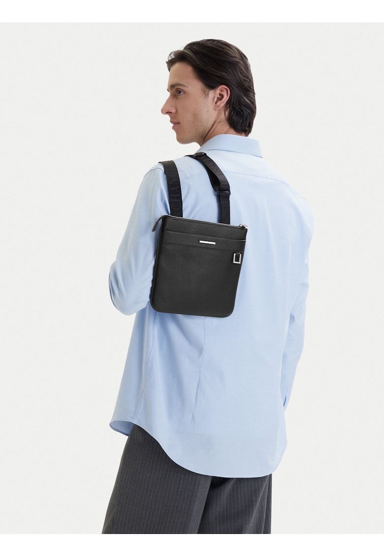 Geanta barbati - piele ecologica - negru - One Size INTL