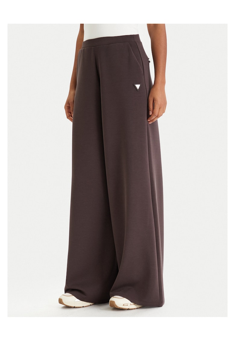 Pantaloni de trening dama - maro - poliester/modal
