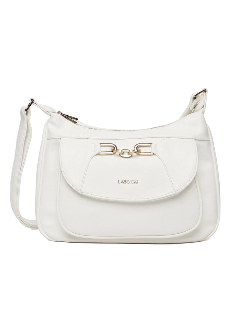 Geanta crossbody - material sintetic - alb - One Size INTL