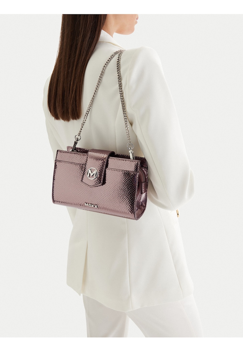 Geanta clutch - sintetic - argintie - One Size INTL