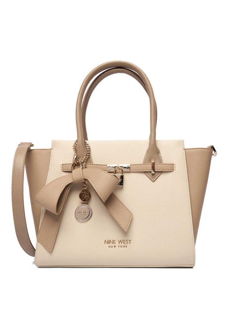 Geanta shopper - bej - One Size INTL - cu detaliu funda