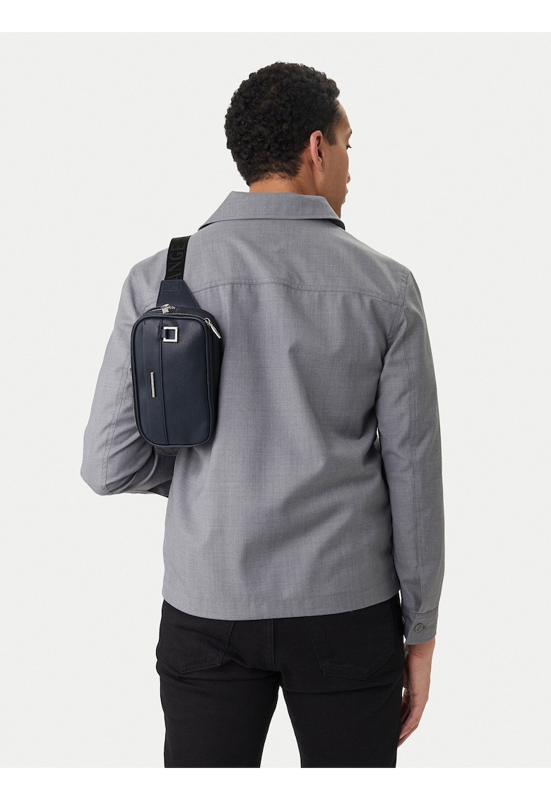Portofel barbati - piele ecologica - albastru - One Size INTL