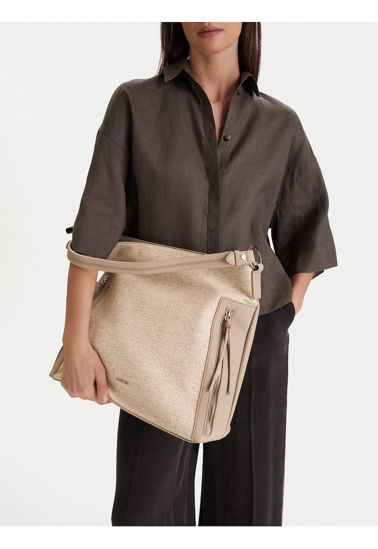 Geanta dama - tkanina - bej - One Size INTL