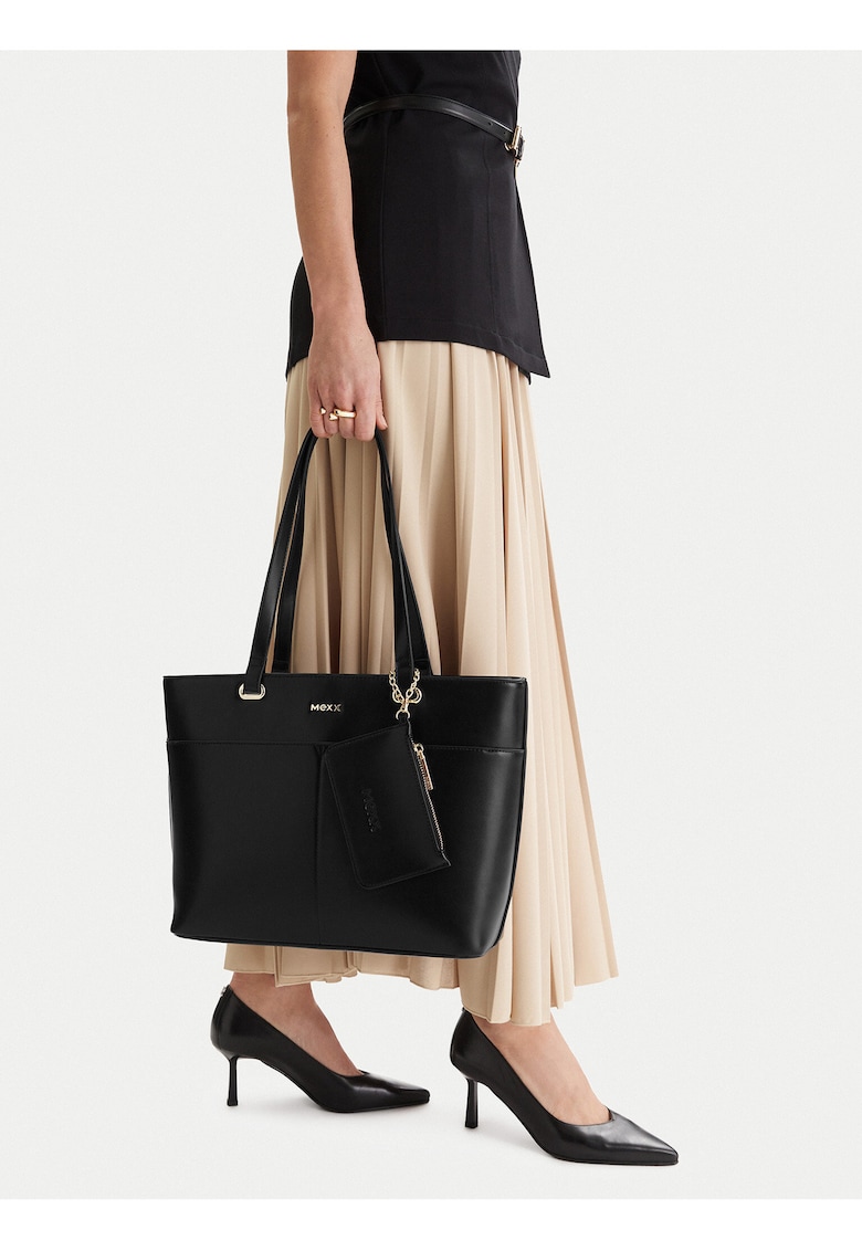 Geanta shopper - plastic - negru - One Size INTL