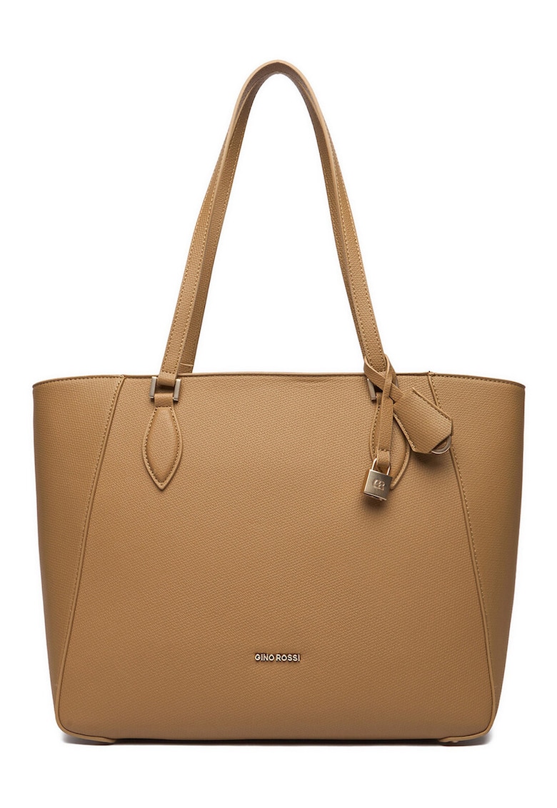 Geanta shopper neagra - One Size - din material sintetic - pentru docuwqegewqmente A4 - Maro