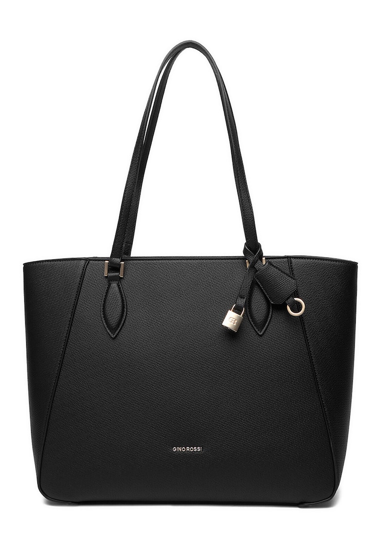 Geanta shopper neagra - One Size - din material sintetic - pentru docuwqegewqmente A4 - Negru