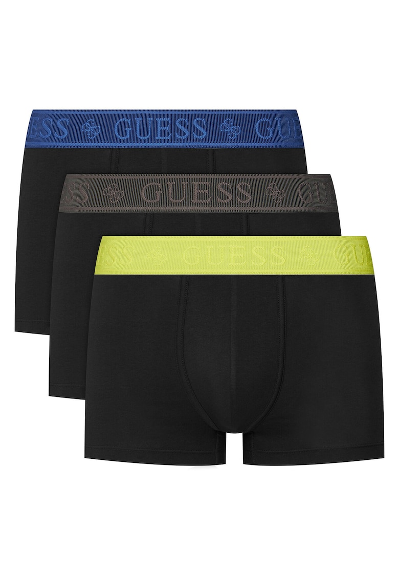 Set 3 perechi boxeri barbati - bumbac - negru - 95% bumbac - 5% elastan