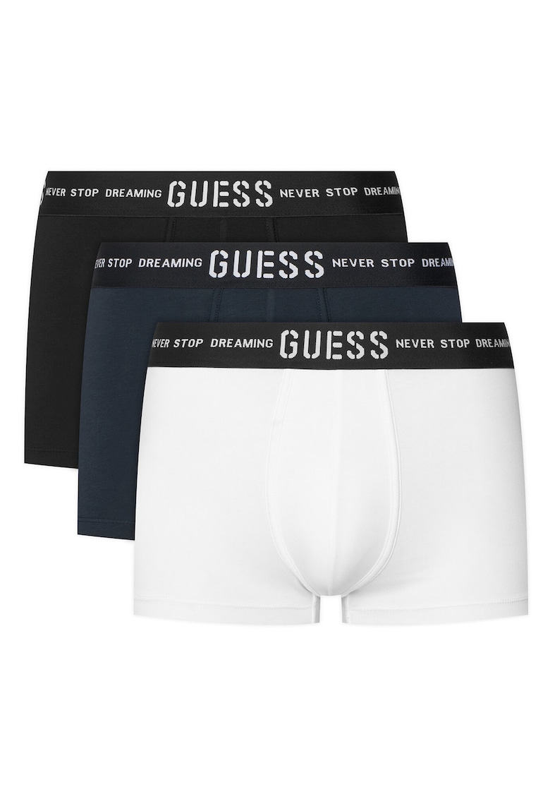 Set 3 perechi boxeri barbati - bumbac - alb - negru - bleumarin