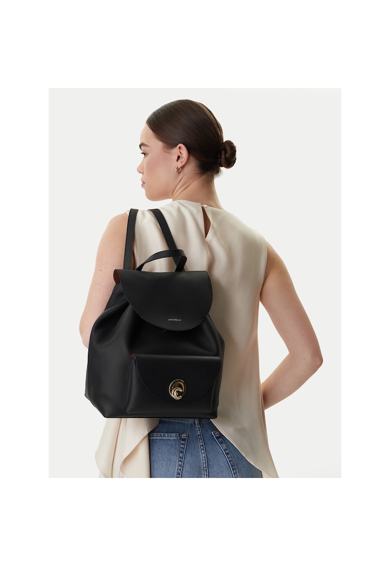 Rucsac dama - piele naturala - negru - One Size INTL