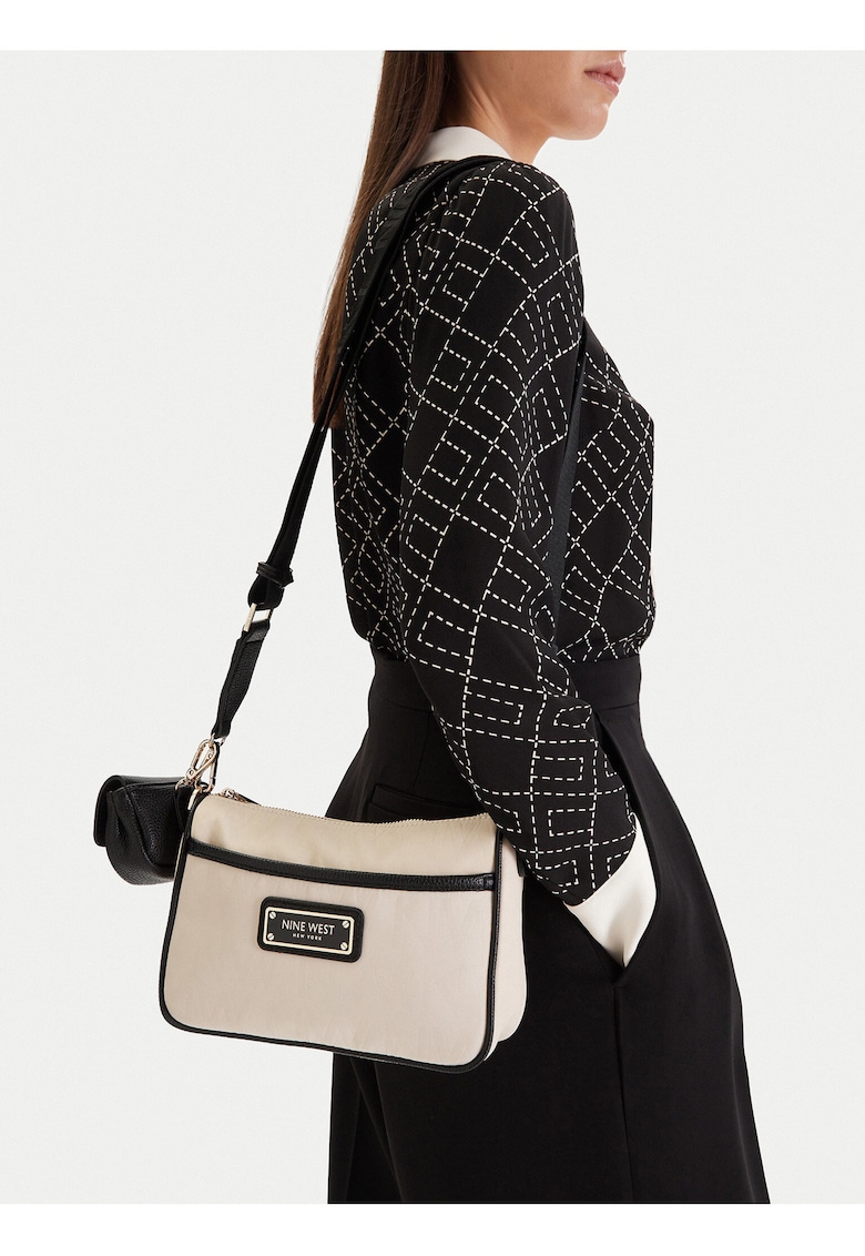Geanta crossbody - bej - One Size INTL - cu saszeta detasabila