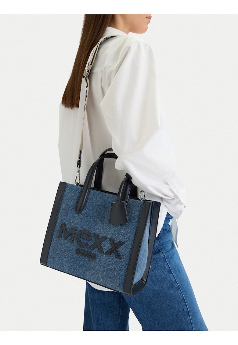 Geanta tote material textil - albastra - One Size INTL