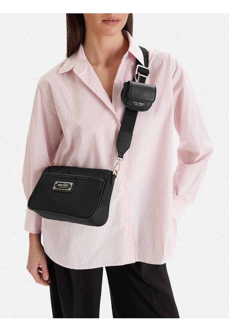 Geanta crossbody - neagra - One Size INTL - cu saszeta dopinata