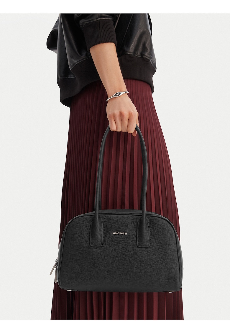 Geanta dama - piele naturala - negru - One Size INTL