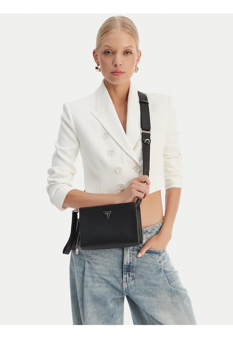 Saszetka barbati - piele ecologica - negru - One Size INTL